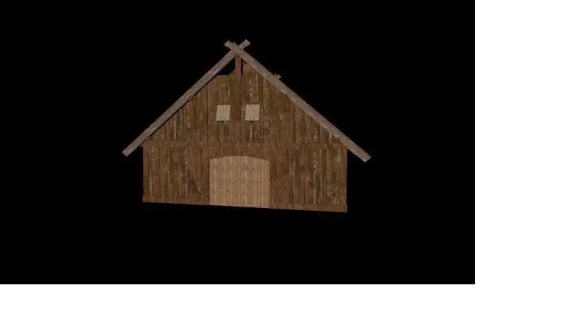 Viking Great Hall  With interior  Low-poly 3D model