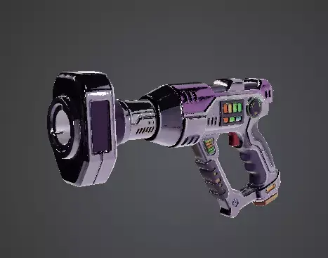Sci-Fi Retro-Futuristic Plasma Pistol Low-poly 3D model
