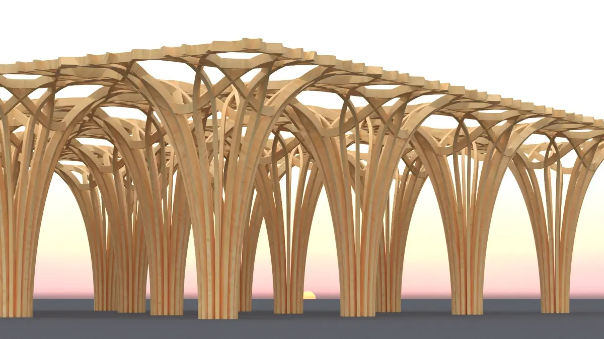 Modular Gothic Timber Pavilion 3D model