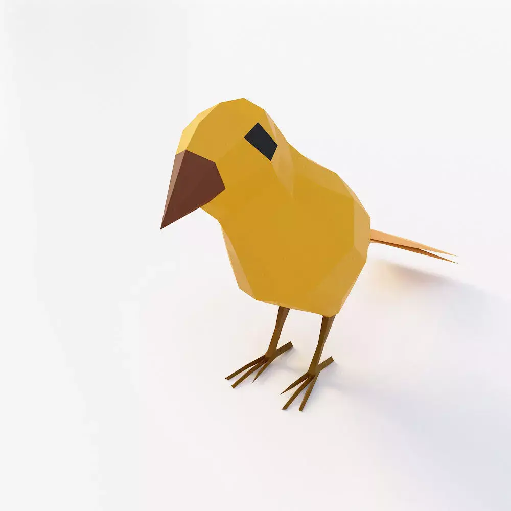 Bird low poly 3d model origami Low-poly 3D model