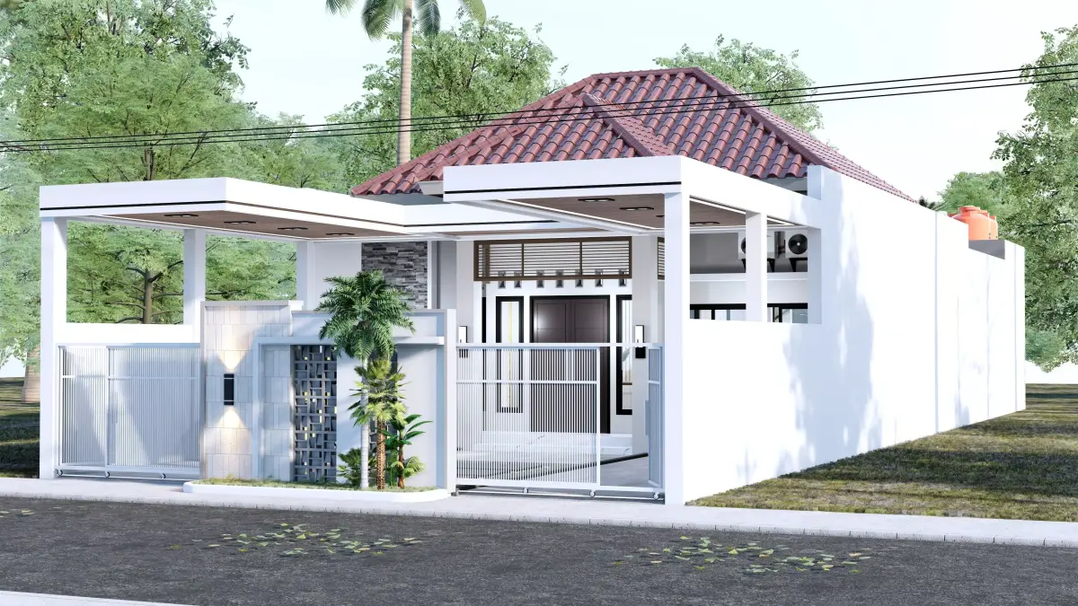 One floor Minimalist Luxury Modern House Design full interior 3D model