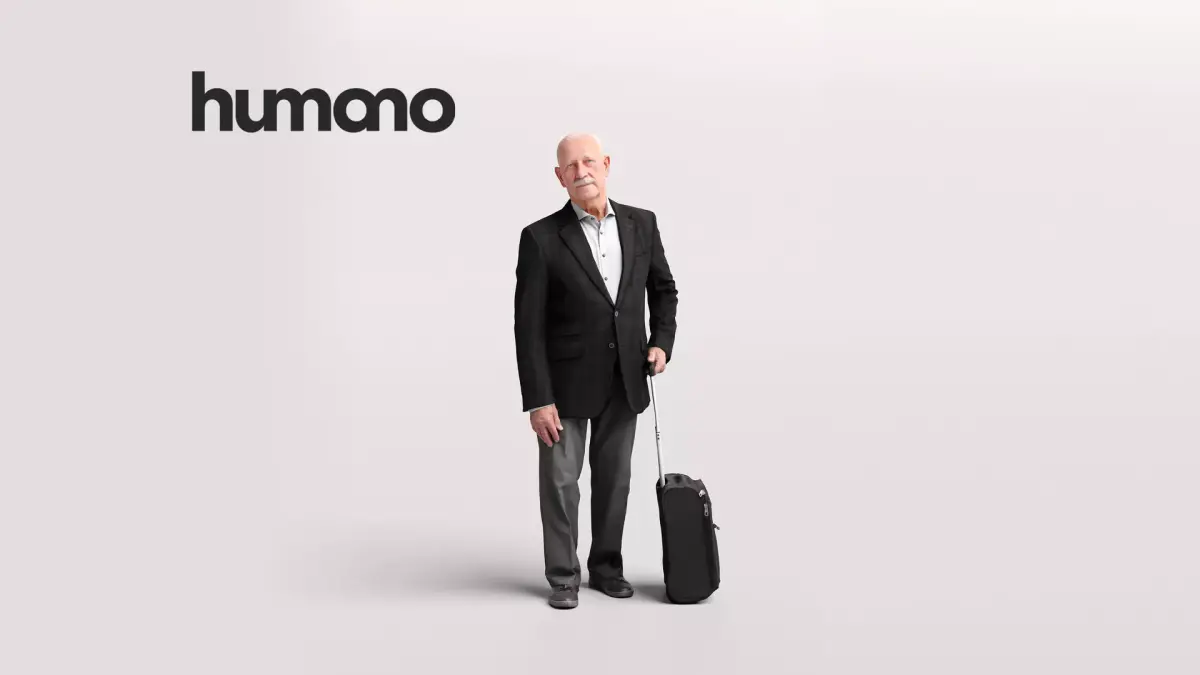 Humano Traveling Man with suitcase 2206-12 3D model