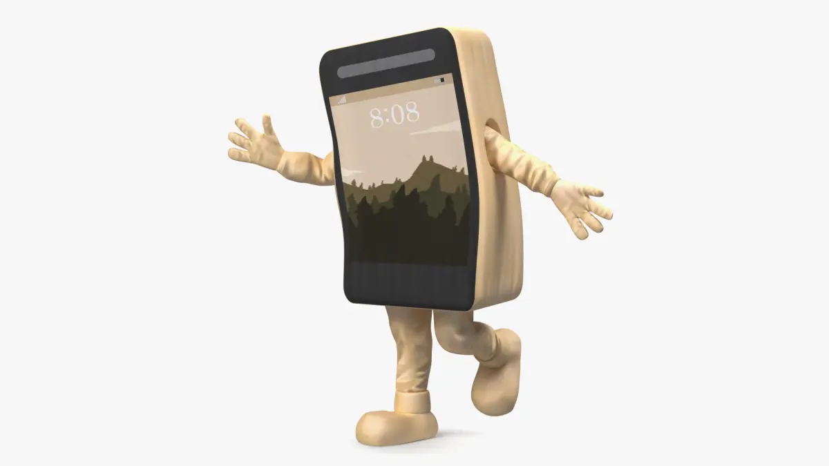 IPhone Costume Character Golden Rigged 3D model