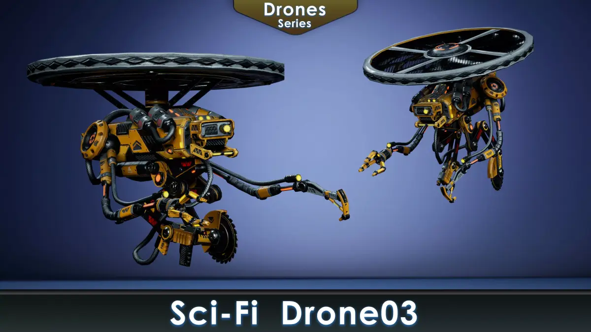 Sci-Fi Drone 03 Low-poly 3D model