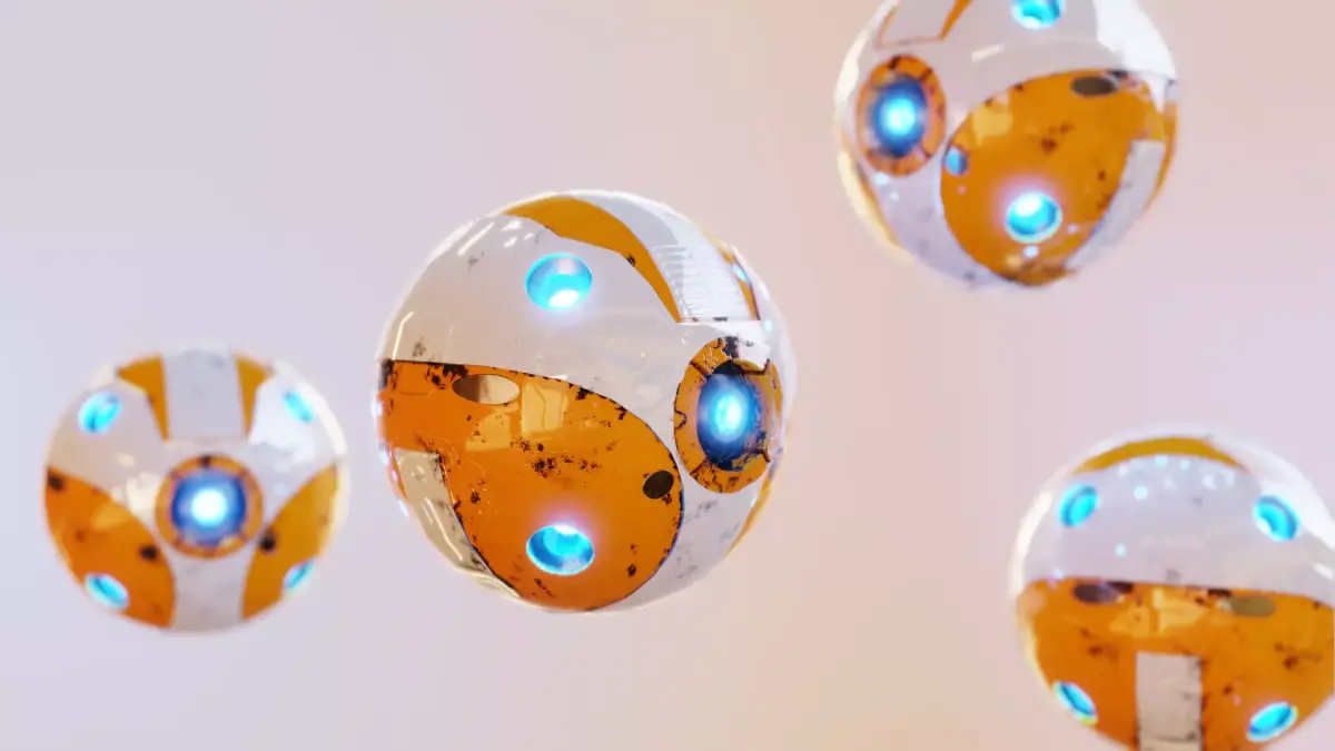 sci-fi futuristic balls mechanics Low-poly 3D model