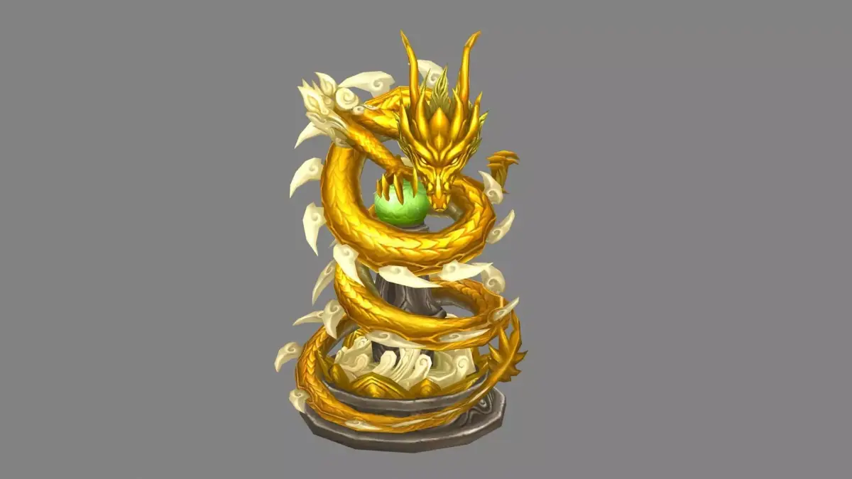 Cartoon golden dragon hovering - Dragon Ball Low-poly 3D model