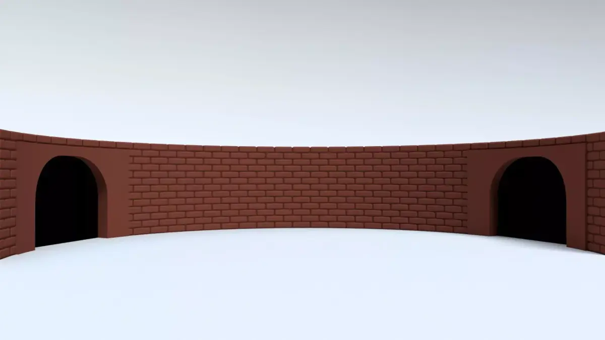 Cartoon Brick wall with Tunnels Low-poly 3D model purchase