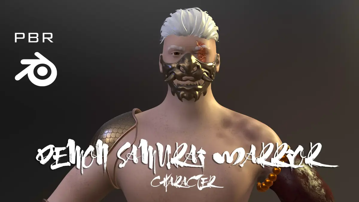 Demonic Samurai Warrior - Stylized Game Ready Character Low-poly 3D model