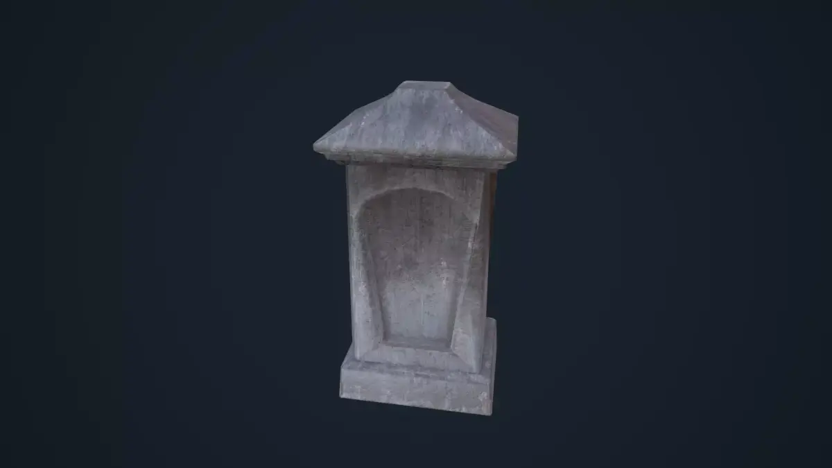 Tombstone wooden post Low-poly 3D model