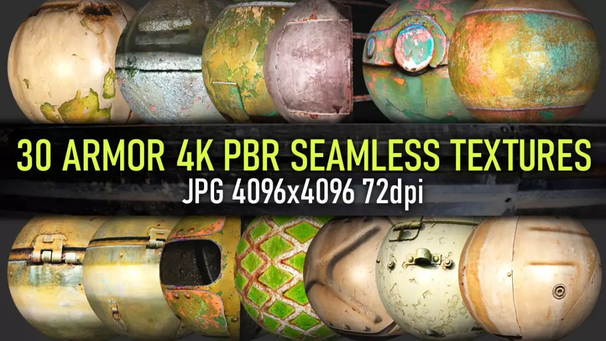 30 worn out rusty vehicle armor PBR photo seamless 4k textures Texture