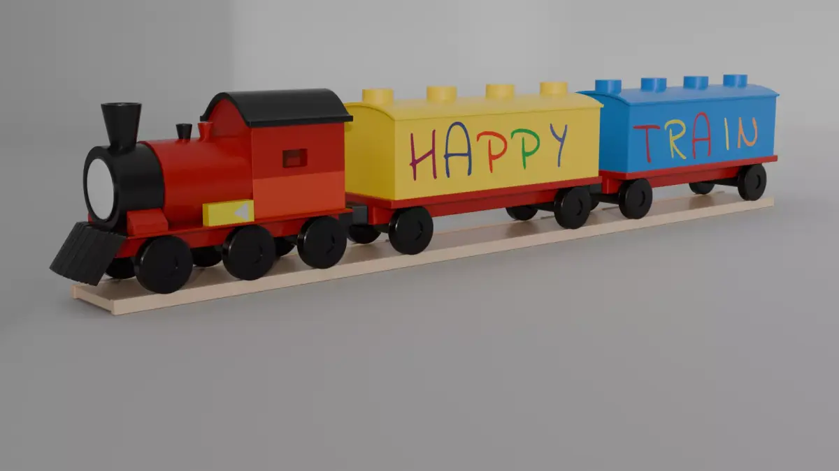 Building Train Set Low-poly 3D model