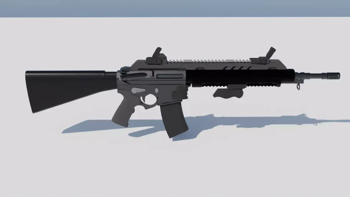 3d gun model Low-poly 3D model