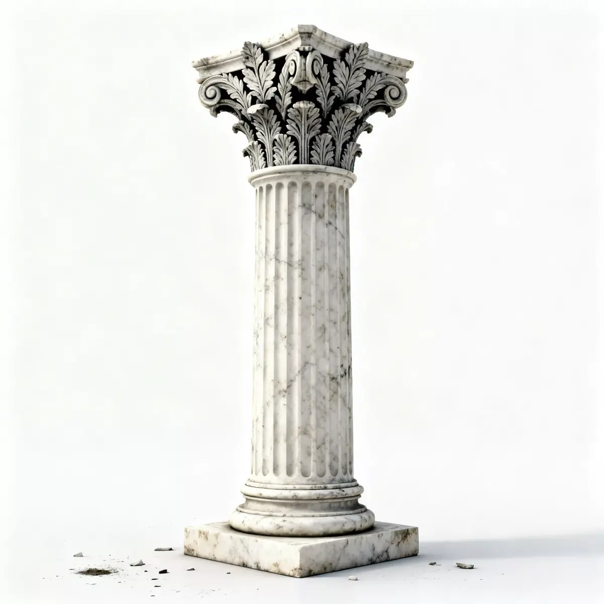 Realistic Classic Marble Corinthian Column 3D Model Low-poly 3D model