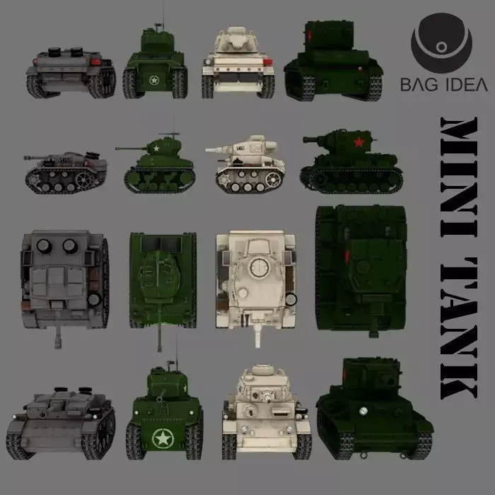 Mini Tank Low-poly 3D model