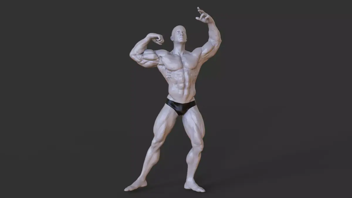 Bodybuilder Pose 3D print model 2