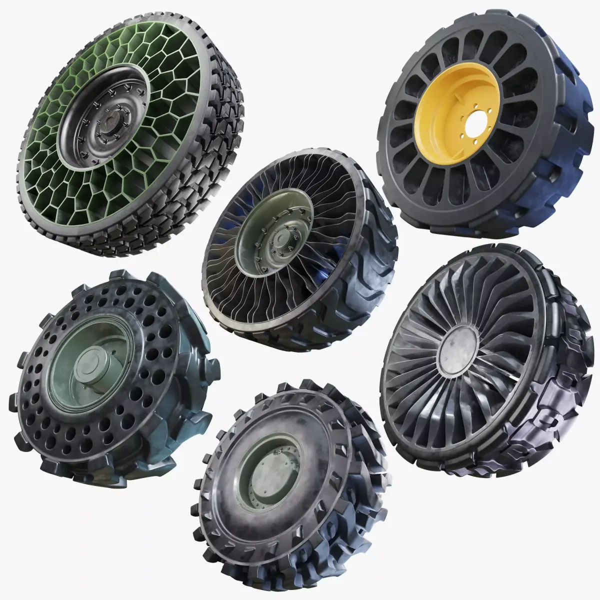 Future Truck Wheels 3D 3D Model Pack
