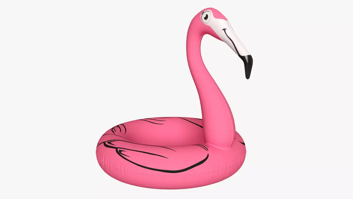 Pool float pink flamingo 3D model