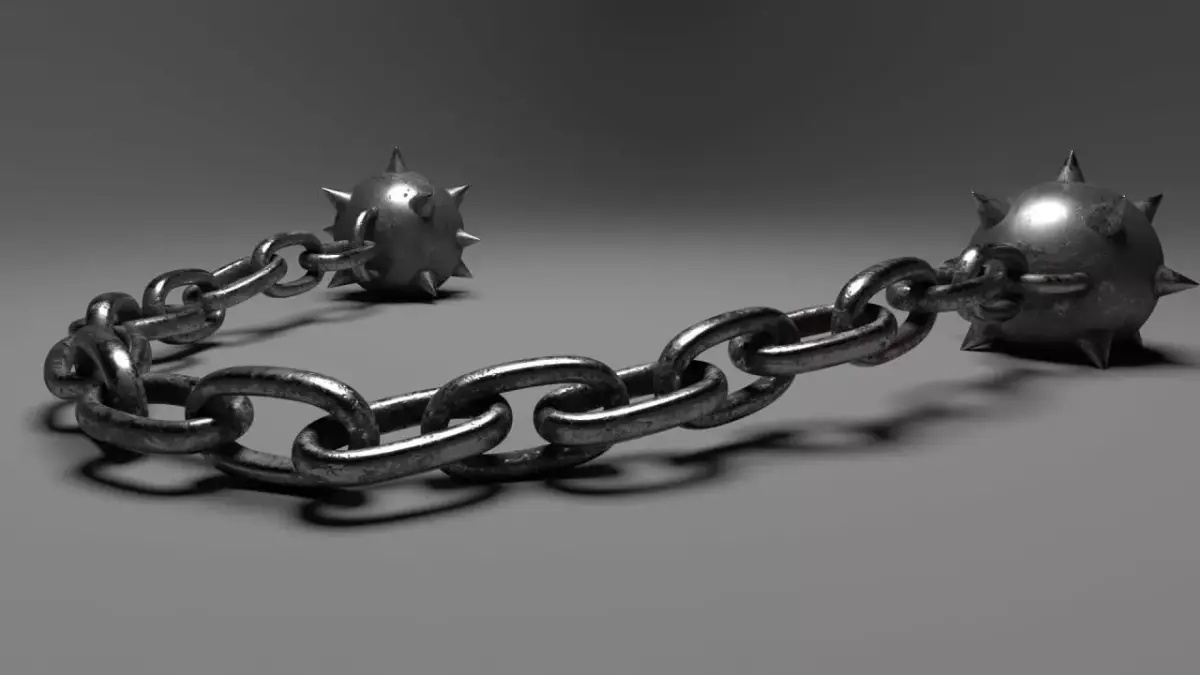 Mace on a chain Low-poly 3D model