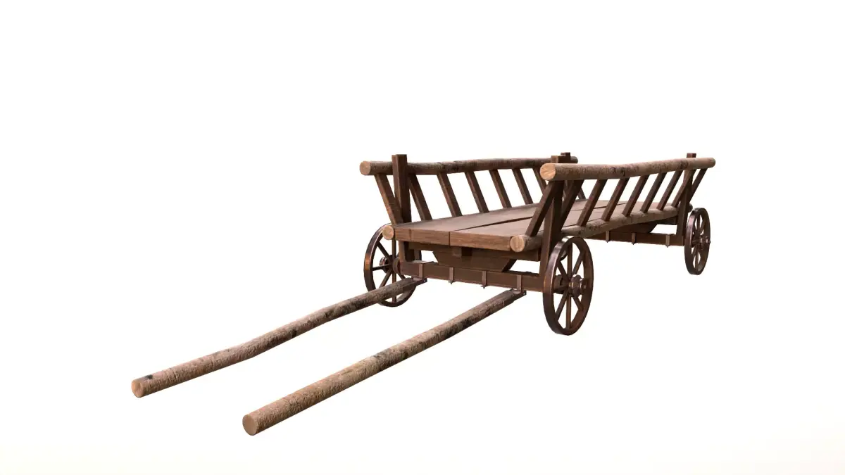 Horse Cart Low-poly 3D model Low-poly 3D model