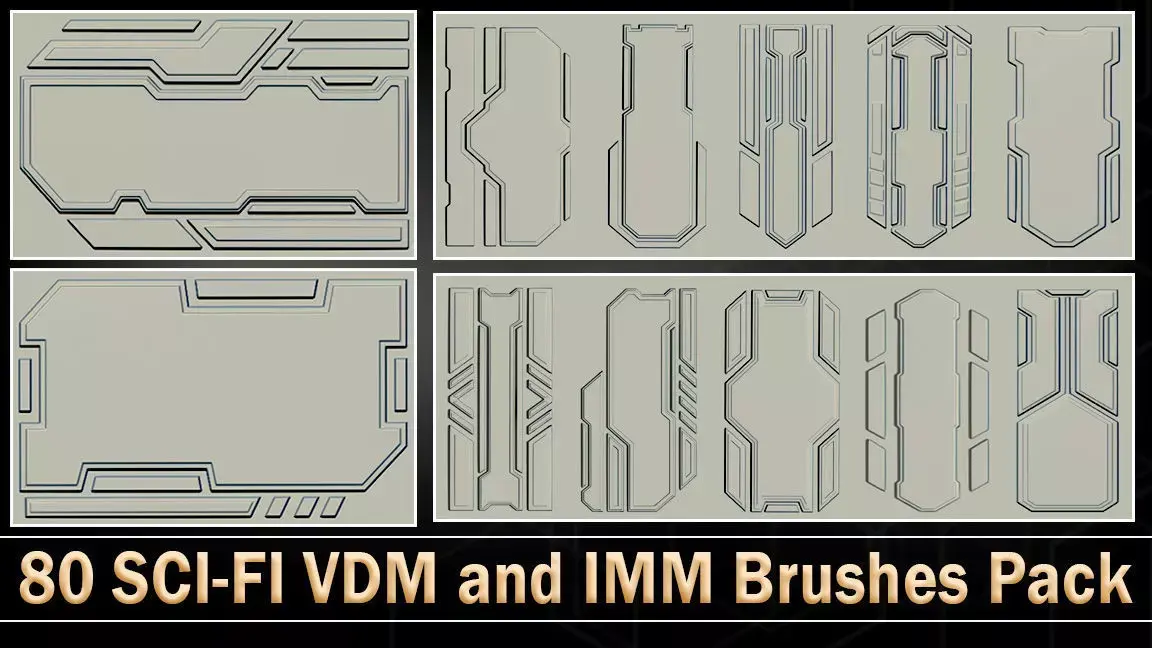 80 SCI-FI VDM and IMM Brushes Pack 3D model