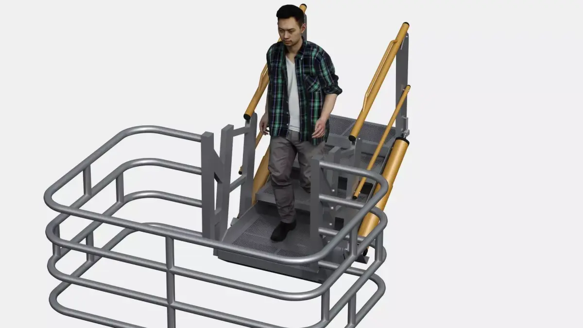 Gangway 3D Model ladder with two metal bars 3D model