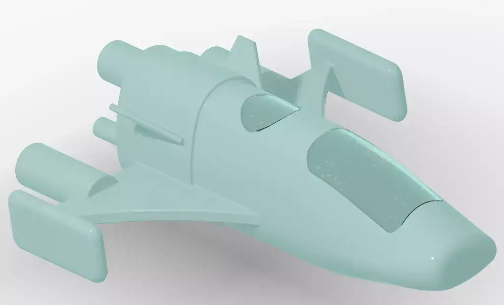 Cartoon Space Ship Toy 3D print model