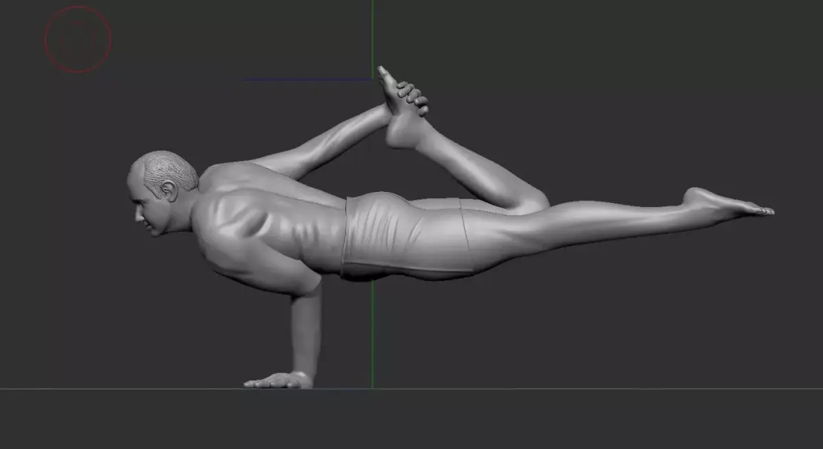 yoga pose with face 3D print model