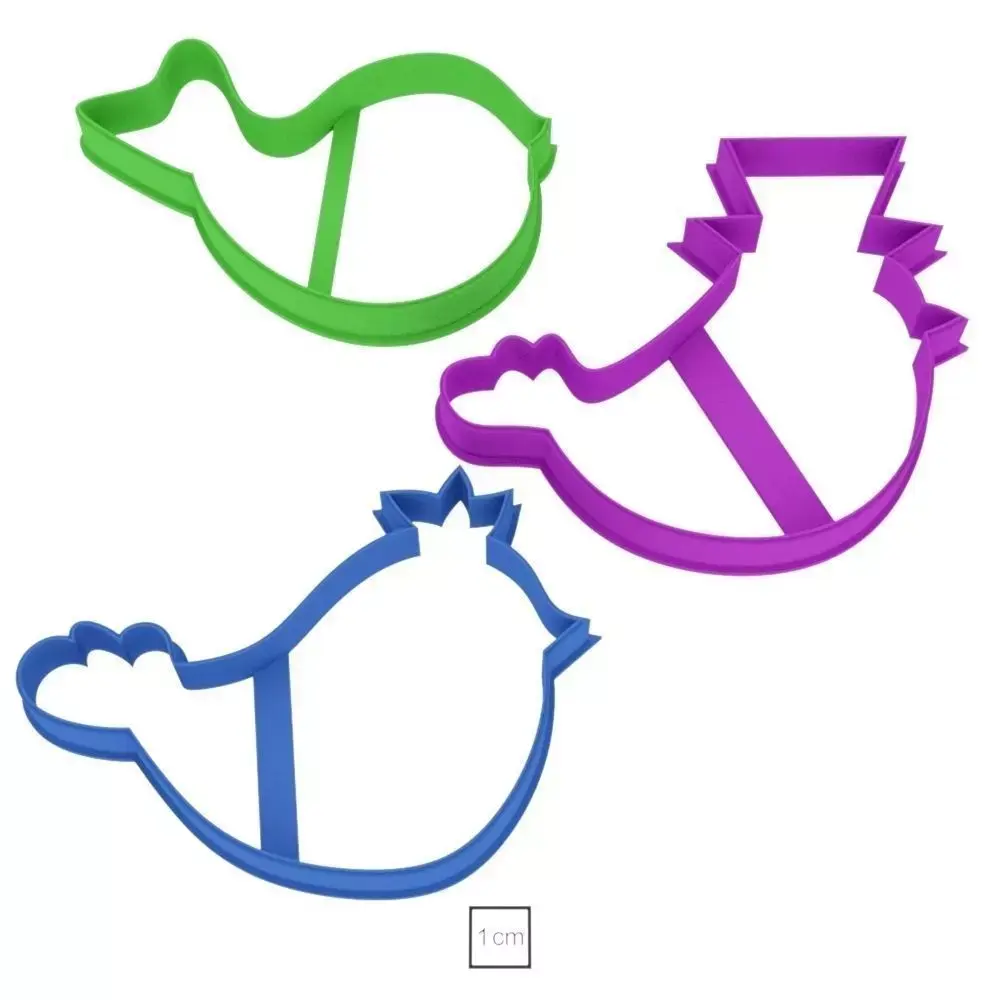 Set Three birds cookie cutter for professional Free 3D print model