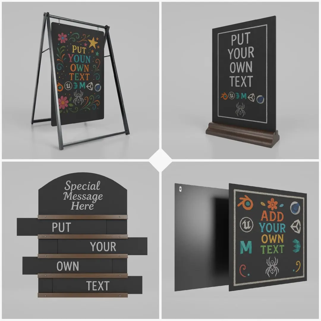 Creative Studio Essentials - Customizable Chalkboards 3D model