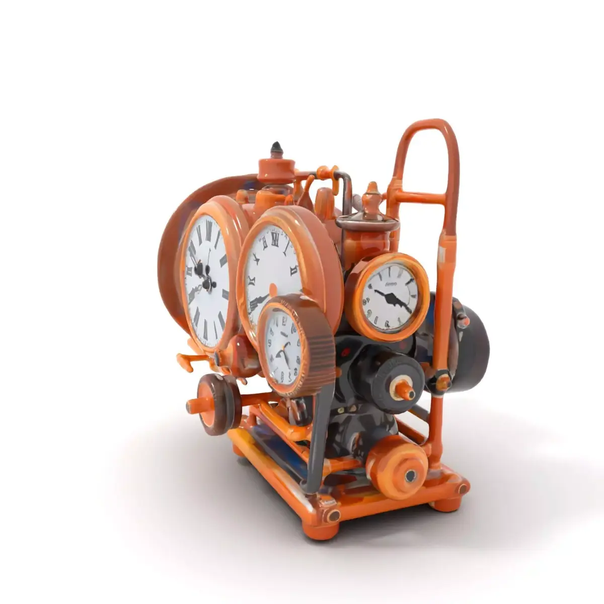 Steampunk Clockwork model pack Low-poly 3D model