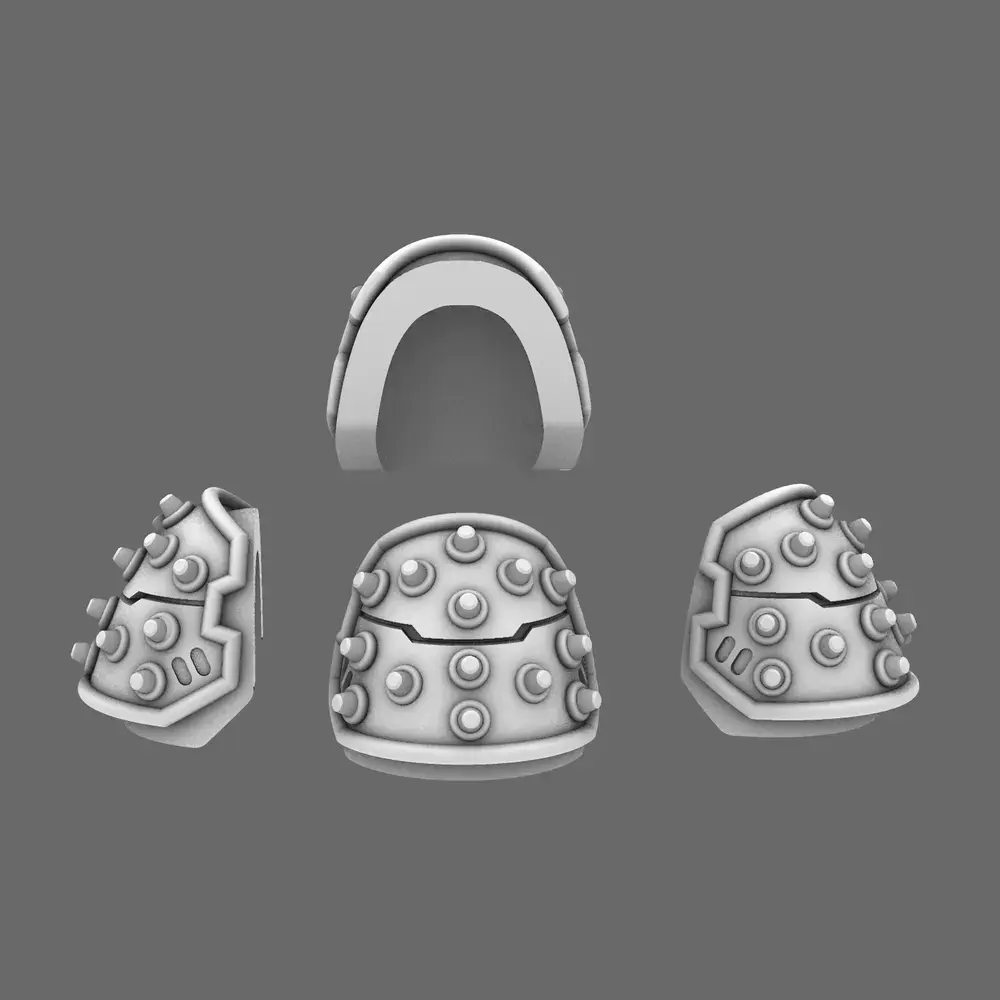 Space Knights V4 Savage Studded Shoulder Pads Type A 3D print model