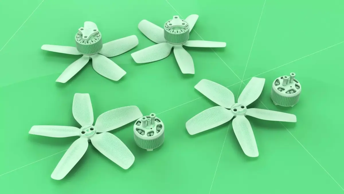 AVATA drone motor 3d model with original props 3D model