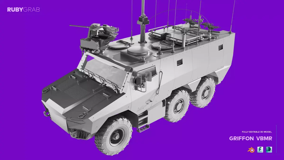 VBMR Griffon French Six-Wheel Armoured Vehicle 3D model
