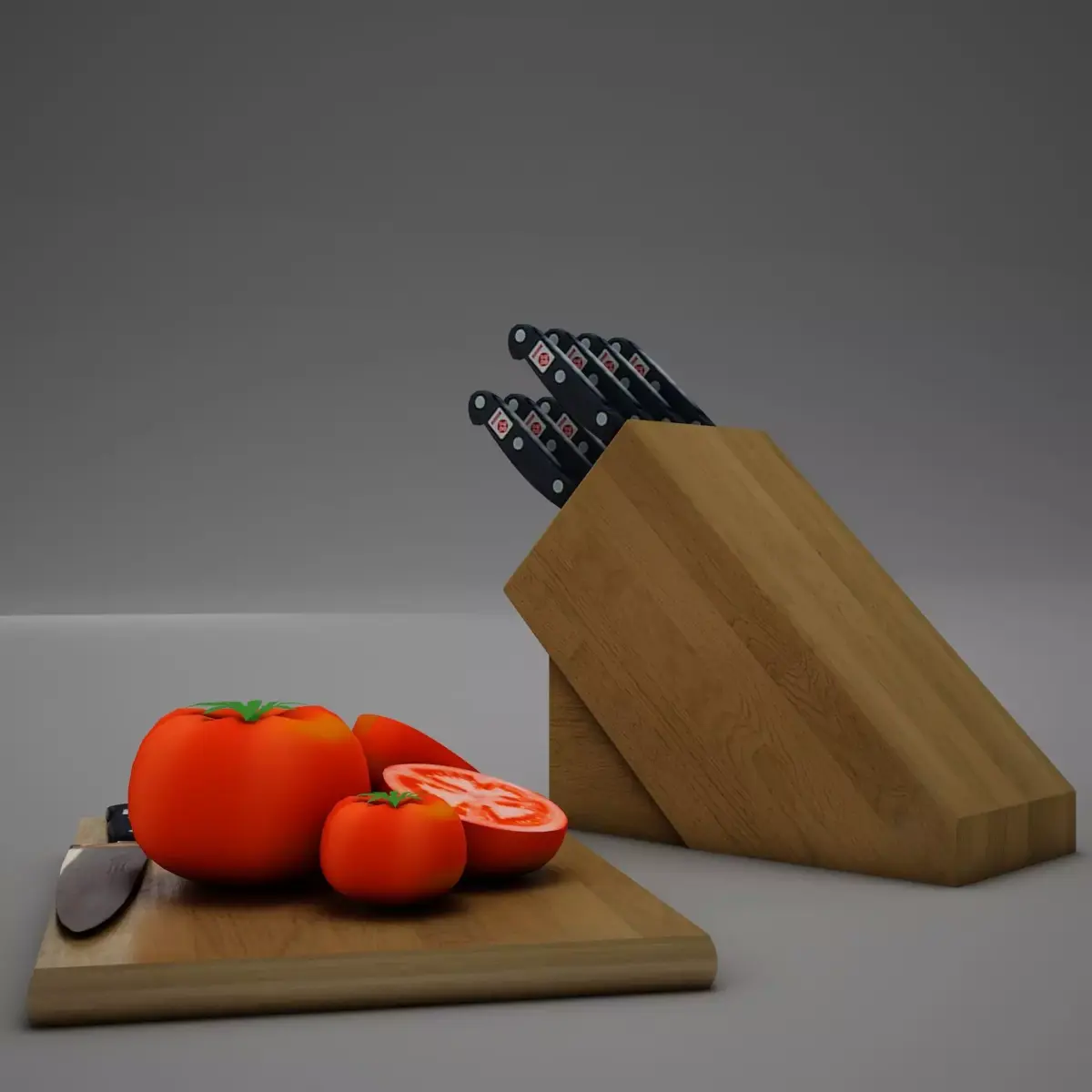 Tomatoes and Knifes 3D model