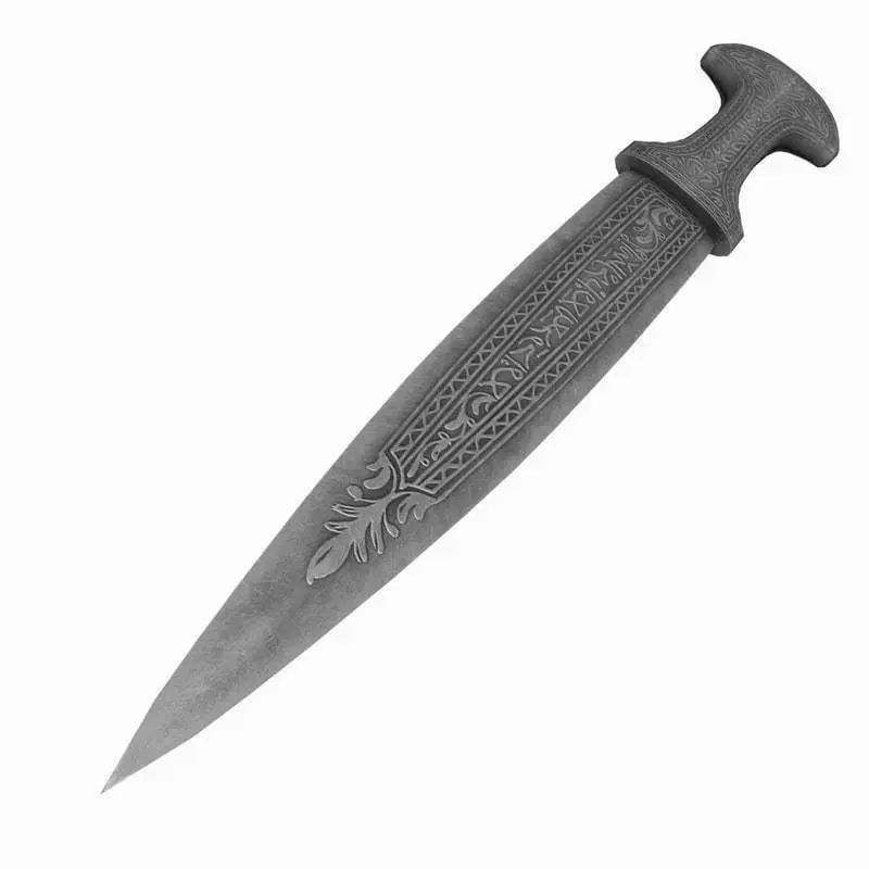 Solid silver dagger 3D model