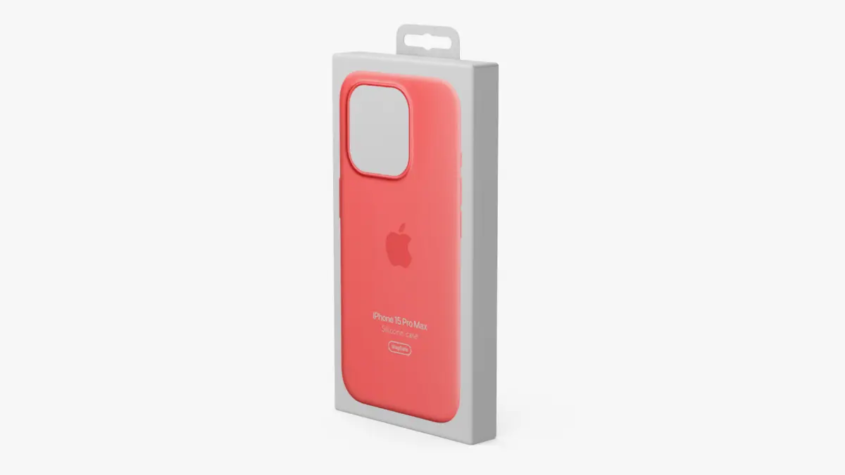 Apple iPhone 15 Pro Max Silicone Case Red Packaging 3D model