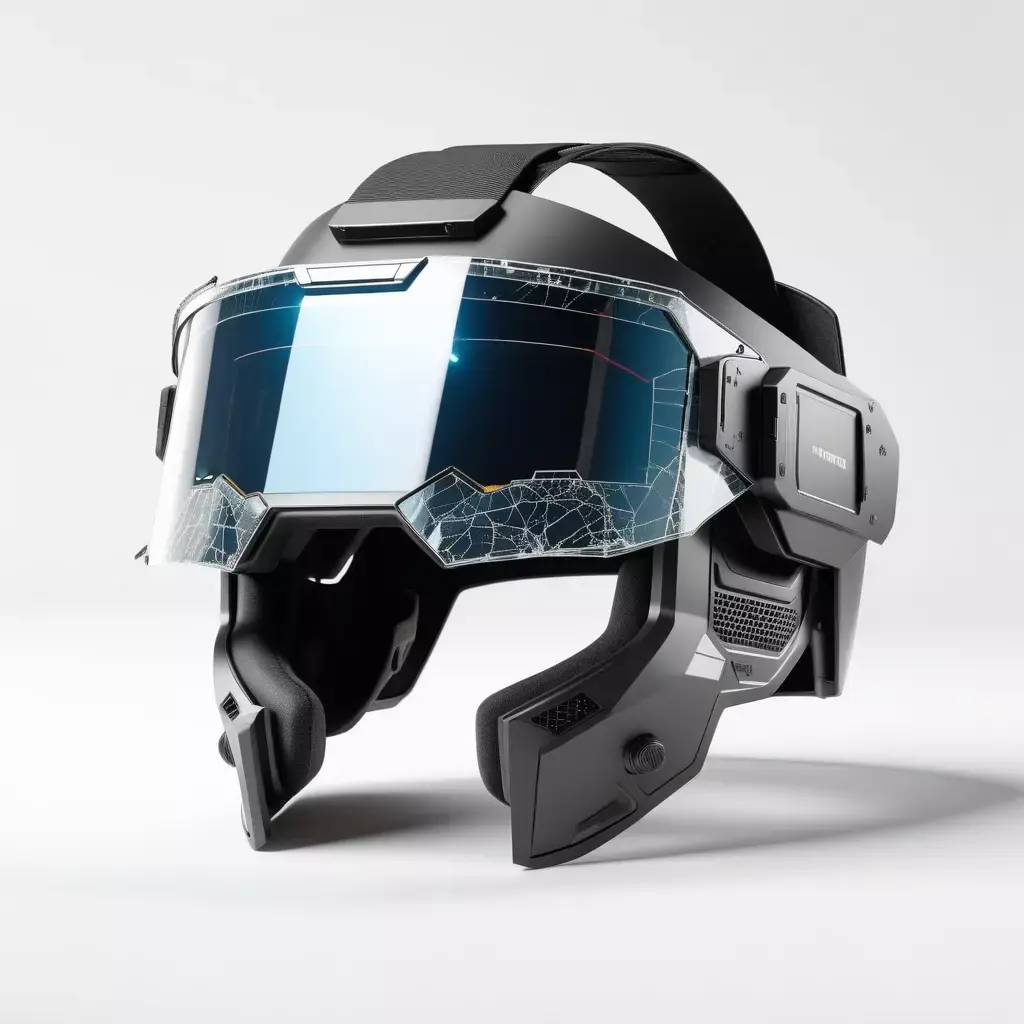 HighTech Visor with Cracked HUD 3D model