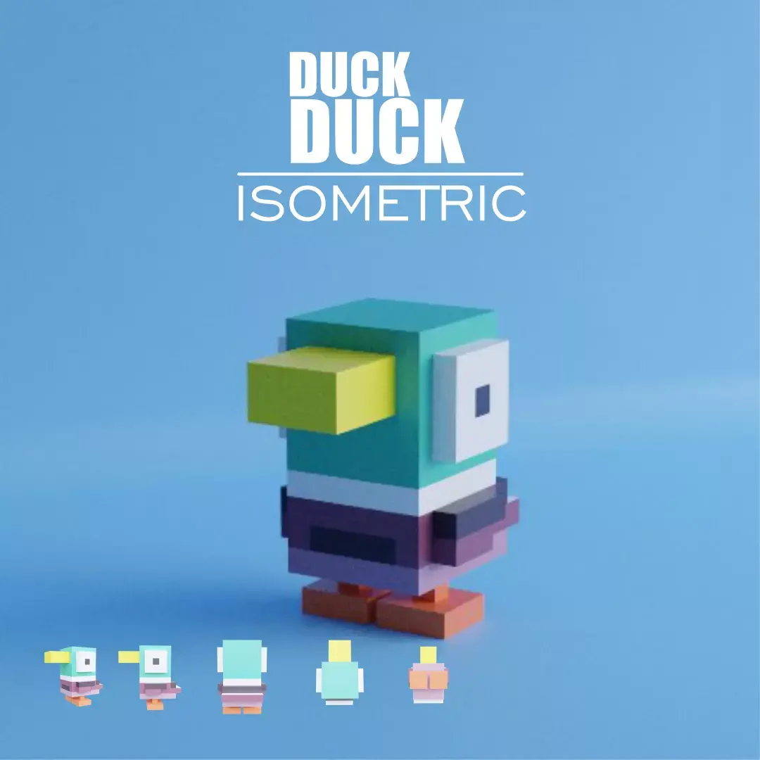 Duck Duck Isometric Low-poly 3D model