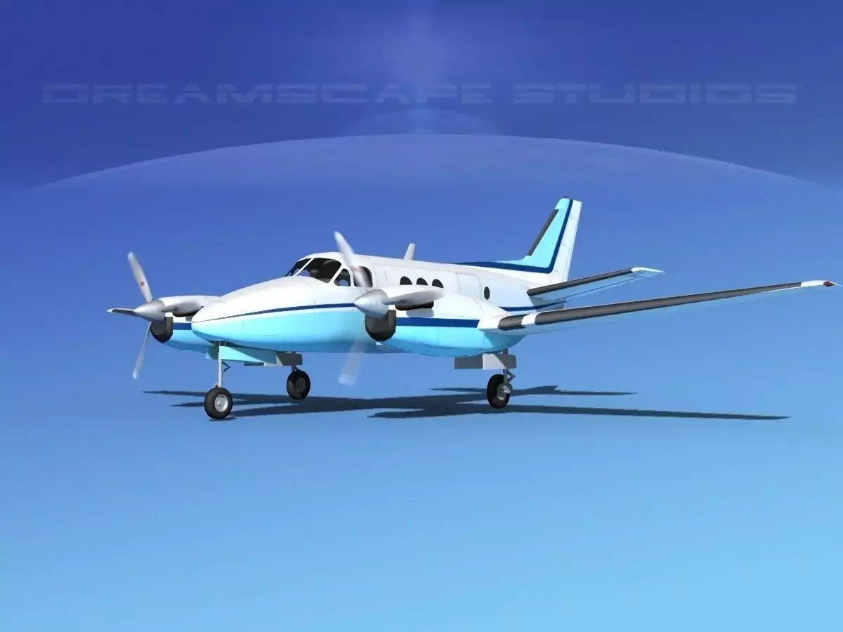 Beechcraft King Air 100 V02 3D model