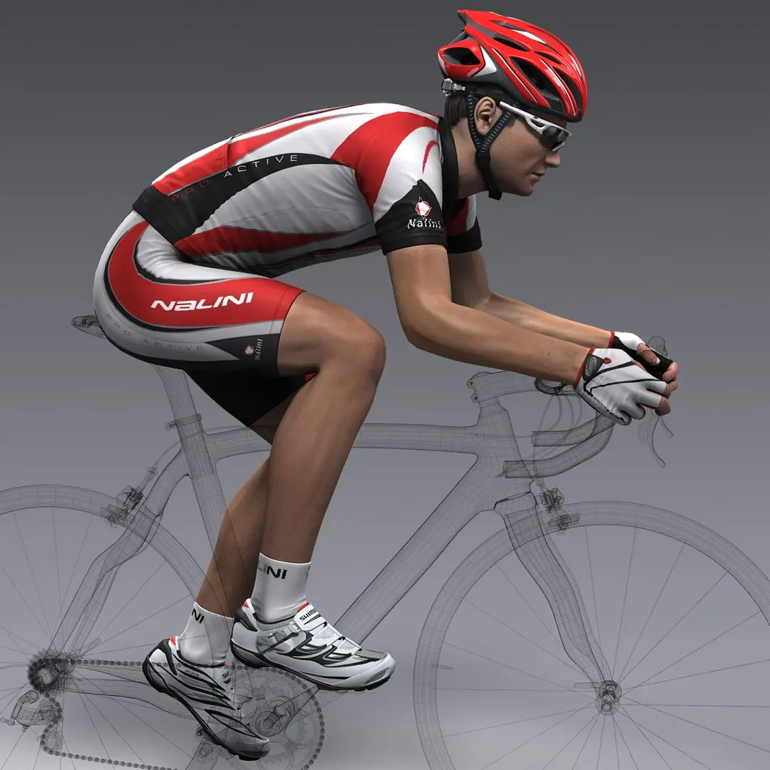Racing Cyclist No Rig 3D model