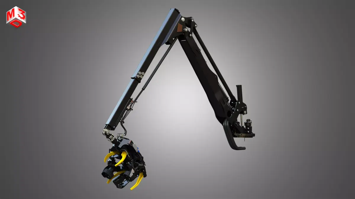 H21D Forestry Harvester Head with Arm 3D model