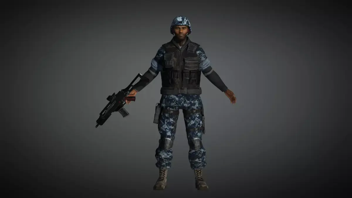 AAA Military Male Character 05 Low-poly 3D model