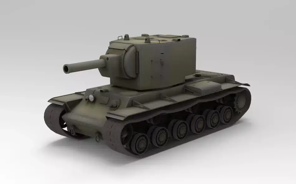 Low Poly Soviet KV-2 Tank Low-poly 3D model
