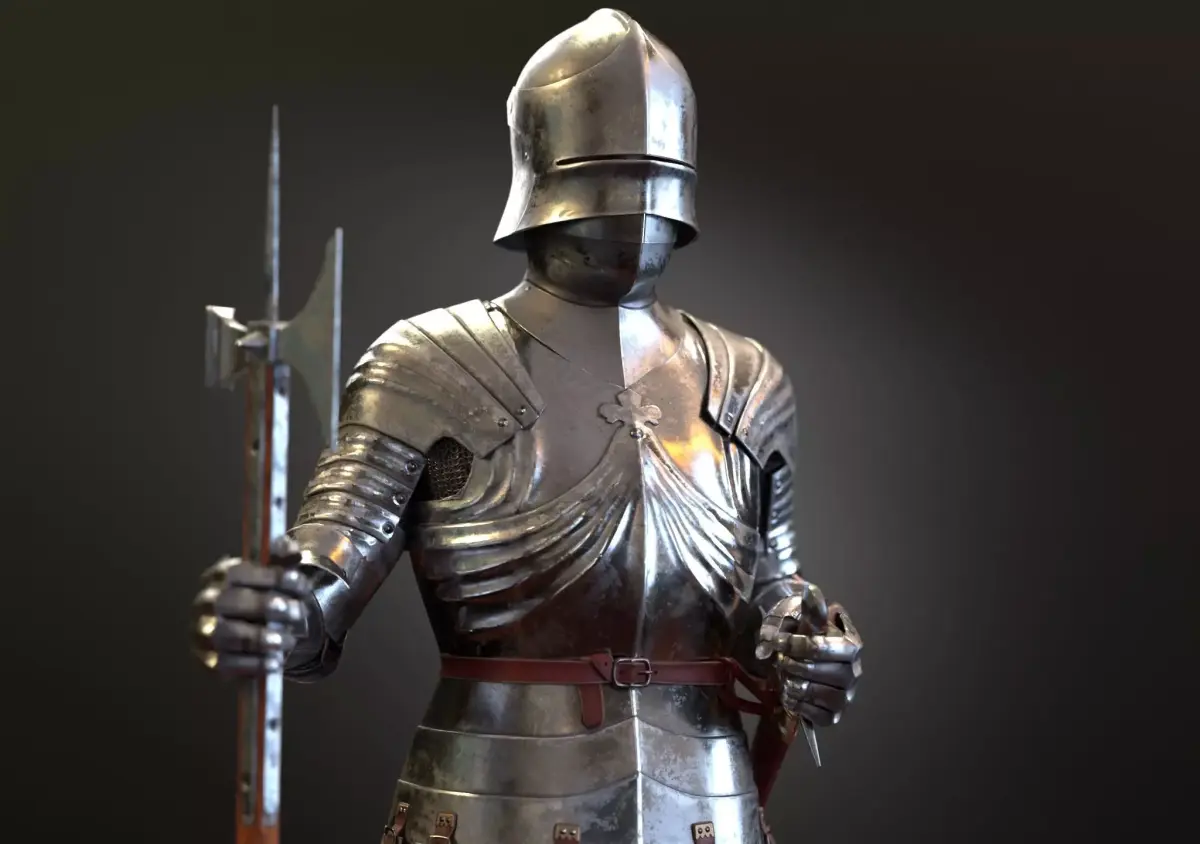 Medieval Gothic Knight armor Low-poly 3D model
