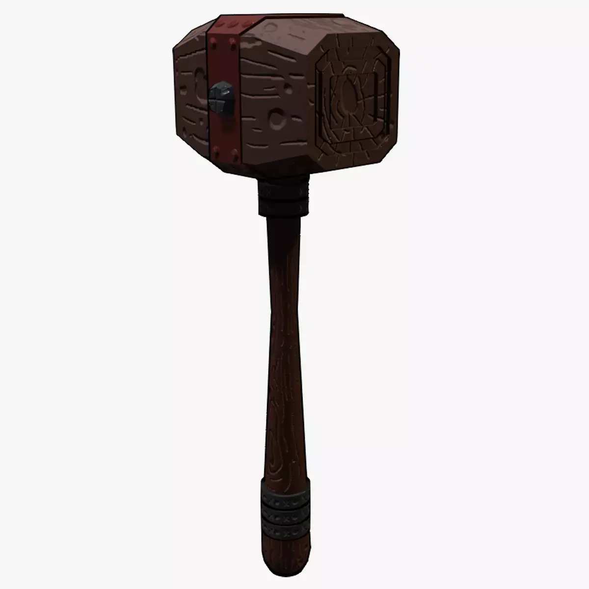 3D MEDIEVAL WOODEN MALLET Low-poly 3D model