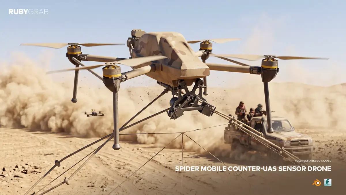 SPIDER Mobile Counter-UAS Sensor Drone 3D model