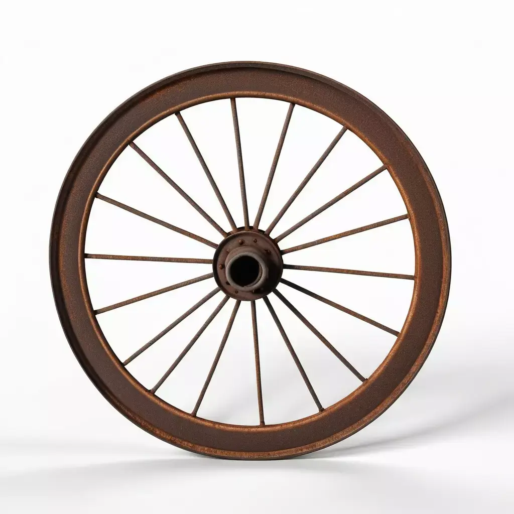 Rusty Metal Wagon Wheel 3D model
