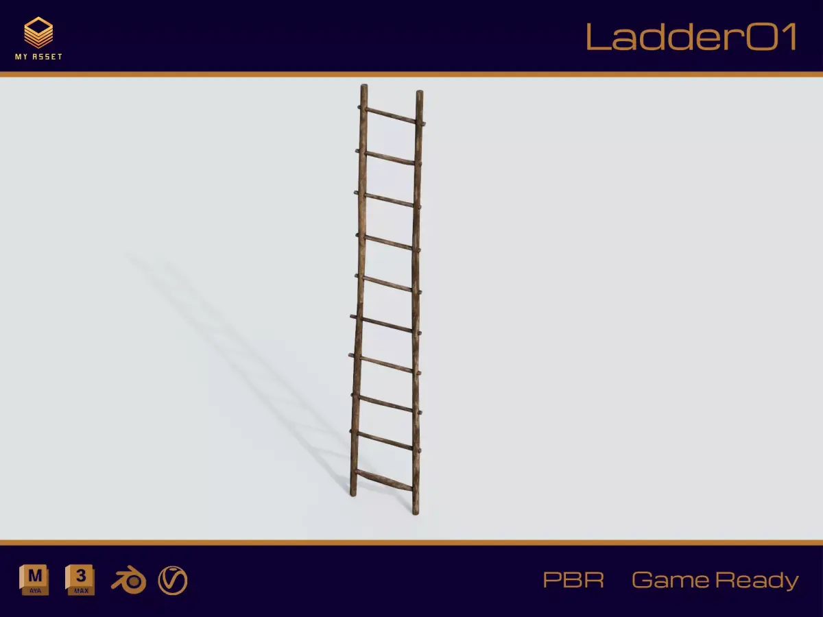 Ladder 01 Low-poly 3D model