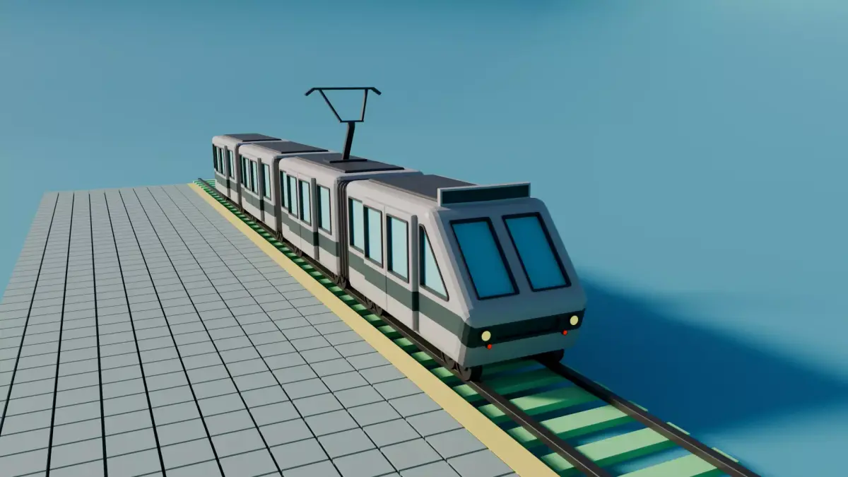 Modern Metro Train   Free low-poly 3D model