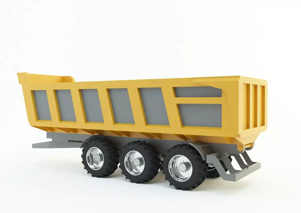 yellow truck trailer 3d model 3D model